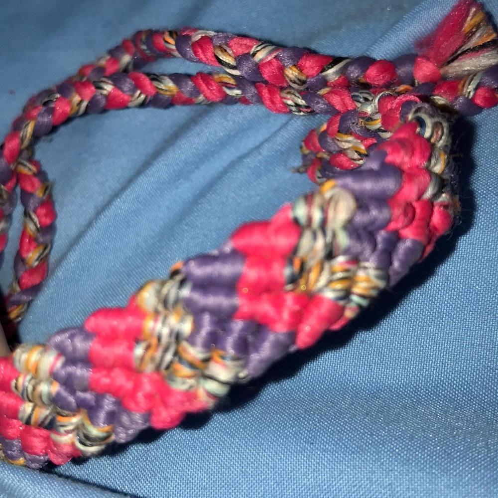 Pink and Purple Braided Bracelet